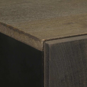 vidaXL Ντουλάπι Μαύρο 60x33x110cm από Μασίφ Ξύλο Μάνγκο 1 τεμ.