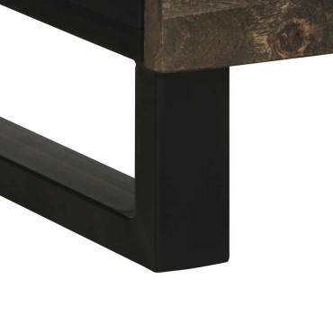 vidaXL Ντουλάπι Μαύρο 60x33x110cm από Μασίφ Ξύλο Μάνγκο 1 τεμ.