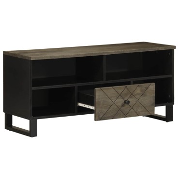vidaXL Έπιπλο Τηλεόρασης Μαύρο 100x33x46cm από Μασίφ Ξύλο Μάνγκο 1 τεμ.