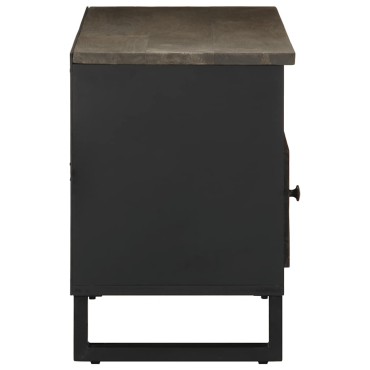 vidaXL Έπιπλο Τηλεόρασης Μαύρο 100x33x46cm από Μασίφ Ξύλο Μάνγκο 1 τεμ.