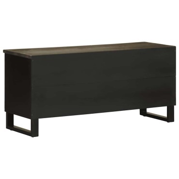 vidaXL Έπιπλο Τηλεόρασης Μαύρο 100x33x46cm από Μασίφ Ξύλο Μάνγκο 1 τεμ.