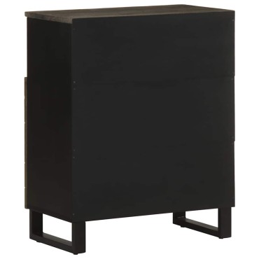 vidaXL Μπουφές Μαύρο 60x33x75cm Μασίφ Ξύλο Μάνγκο