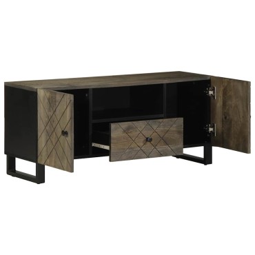 vidaXL Έπιπλο Τηλεόρασης Μαύρο 105x33x46cm από Μασίφ Ξύλο Μάνγκο 1 τεμ.