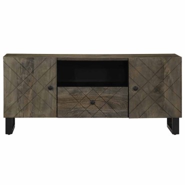 vidaXL Έπιπλο Τηλεόρασης Μαύρο 105x33x46cm από Μασίφ Ξύλο Μάνγκο 1 τεμ.