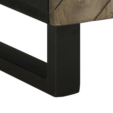 vidaXL Έπιπλο Τηλεόρασης Μαύρο 105x33x46cm από Μασίφ Ξύλο Μάνγκο 1 τεμ.