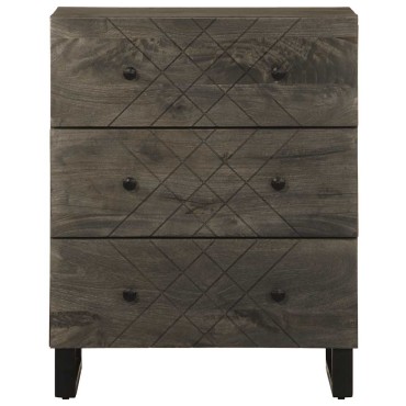 vidaXL Μπουφές Μαύρο 60x33x75cm Μασίφ Ξύλο Μάνγκο 1 τεμ.