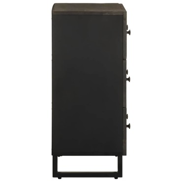vidaXL Μπουφές Μαύρο 60x33x75cm Μασίφ Ξύλο Μάνγκο 1 τεμ.