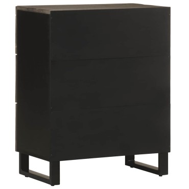 vidaXL Μπουφές Μαύρο 60x33x75cm Μασίφ Ξύλο Μάνγκο 1 τεμ.