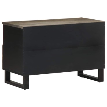 vidaXL Έπιπλο Τηλεόρασης Μαύρο 70x33x46cm από Μασίφ Ξύλο Μάνγκο 1 τεμ.