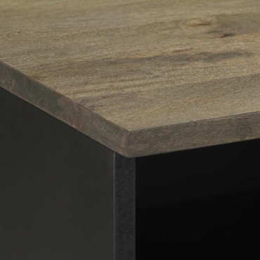 vidaXL Έπιπλο Τηλεόρασης Μαύρο 70x33x46cm από Μασίφ Ξύλο Μάνγκο 1 τεμ.