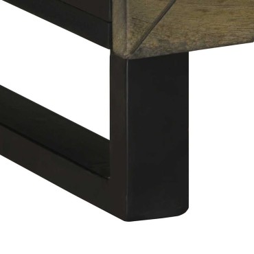 vidaXL Έπιπλο Τηλεόρασης Μαύρο 70x33x46cm από Μασίφ Ξύλο Μάνγκο 1 τεμ.
