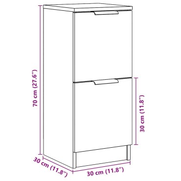 vidaXL Ντουλάπια 2 τεμ. Παλαιό ξύλο 30x30x70cm Επεξεργασμένο Ξύλο