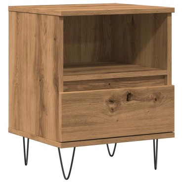 vidaXL Κομοδίνο τεχνίτης Δρυς 40x35x50cm από Επεξεργασμένο Ξύλο 1 τεμ.