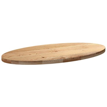 vidaXL Επιτραπέζια επιφάνεια 120x60x4cm από Μασίφ Ξύλο Δρυός Οβάλ