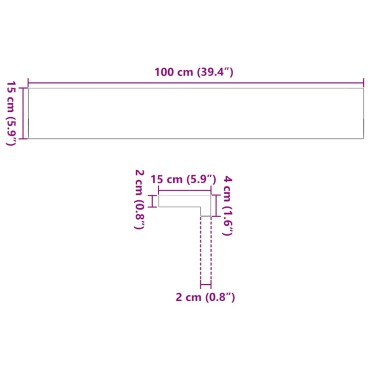 vidaXL Περβάζια παραθύρων 2 τεμ. Σκ. Καφέ 100x15x2εκ. Μασίφ Ξύλο Δρυός