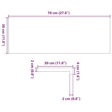 vidaXL Περβάζια παραθύρων 2 τεμ. Σκ. Καφέ 70x30x2 εκ. Μασίφ Ξύλο Δρυός
