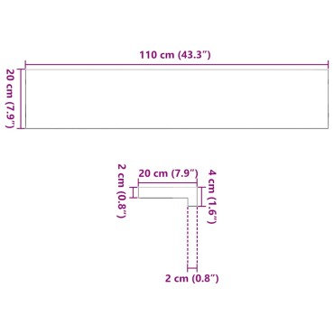 vidaXL Περβάζια παραθύρων 2 τεμ. Σκ. Καφέ 110x20x2εκ. Μασίφ Ξύλο Δρυός