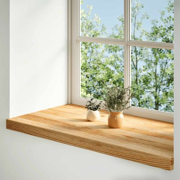 vidaXL Περβάζια παραθύρων 2 τεμ. Αν. Καφέ 70x40x2 εκ. Μασίφ Ξύλο Δρυός