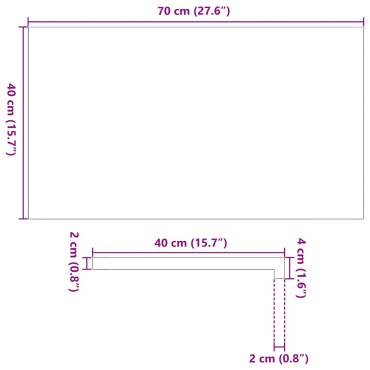 vidaXL Περβάζια παραθύρων 2 τεμ. Αν. Καφέ 70x40x2 εκ. Μασίφ Ξύλο Δρυός