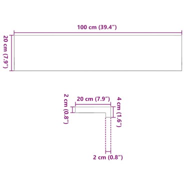 vidaXL Περβάζια παραθύρων 2 τεμ. Σκ. Καφέ 100x20x2εκ. Μασίφ Ξύλο Δρυός