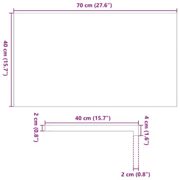 vidaXL Περβάζια παραθύρων 2 τεμ. Σκ. Καφέ 70x40x2 εκ. Μασίφ Ξύλο Δρυός