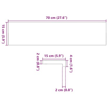 vidaXL Περβάζια παραθύρων 2 τεμ. Σκ. Καφέ 70x15x2 εκ. Μασίφ Ξύλο Δρυός