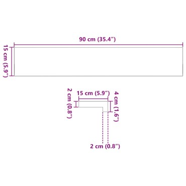 vidaXL Περβάζια παραθύρων 2 τεμ. Σκ. Καφέ 90x15x2 εκ. Μασίφ Ξύλο Δρυός