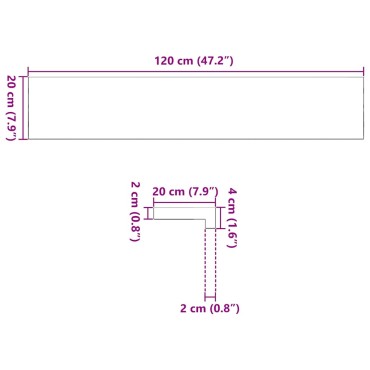 vidaXL Περβάζια παραθύρων 2 τεμ. Σκ. Καφέ 120x20x2εκ. Μασίφ Ξύλο Δρυός