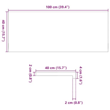 vidaXL Περβάζια παραθύρων 2 τεμ. Σκ. Καφέ 100x40x2εκ. Μασίφ Ξύλο Δρυός