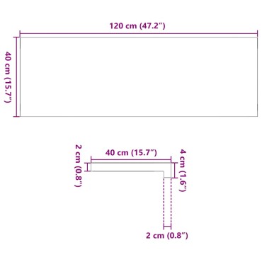 vidaXL Περβάζια παραθύρων 2 τεμ. Σκ. Καφέ 120x40x2εκ. Μασίφ Ξύλο Δρυός