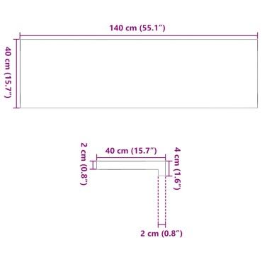 vidaXL Περβάζια παραθύρων 2 τεμ. Σκ. Καφέ 140x40x2εκ. Μασίφ Ξύλο Δρυός