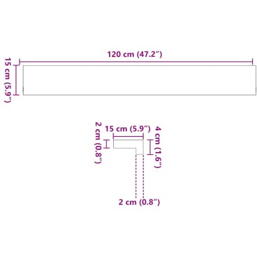 vidaXL Περβάζια παραθύρων 2 τεμ. Σκ. Καφέ 120x15x2εκ. Μασίφ Ξύλο Δρυός