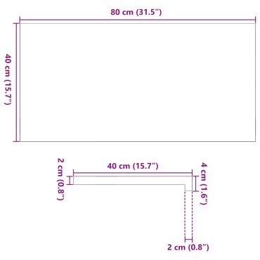 vidaXL Περβάζια παραθύρων 2 τεμ. Σκ. Καφέ 80x40x2 εκ. Μασίφ Ξύλο Δρυός