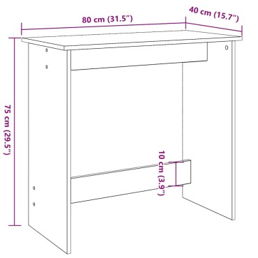 vidaXL Γραφείο Γκρι του Σκυροδέματος 80x40x75cm από Μοριοσανίδα 1 τεμ.