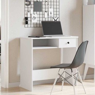 vidaXL Γραφείο Λευκό 80x40x75cm από Μοριοσανίδα 1 τεμ.