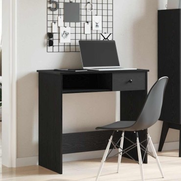 vidaXL Γραφείο Μαύρο 80x40x75cm από Μοριοσανίδα 1 τεμ.