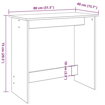 vidaXL Γραφείο Γκρι Sonoma 80x40x75cm από Επεξεργασμένο Ξύλο 1 τεμ.