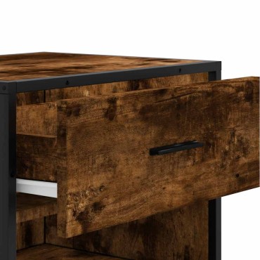 vidaXL Παπουτσοθήκη Καπνιστή Δρυς 48x38x97,5cm Επεξεργασμένο Ξύλο