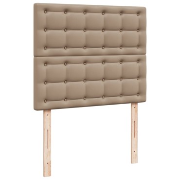 vidaXL Κρεβάτι Boxspring με Στρώμα Καπουτσίνο 120x190cm από Συνθ.Δέρμα 1 τεμ. - Μονό