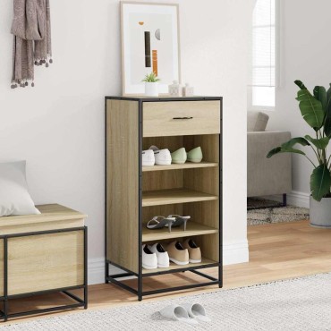vidaXL Παπουτσοθήκη Sonoma Δρυς 48x38x97,5cm Επεξεργασμένο Ξύλο