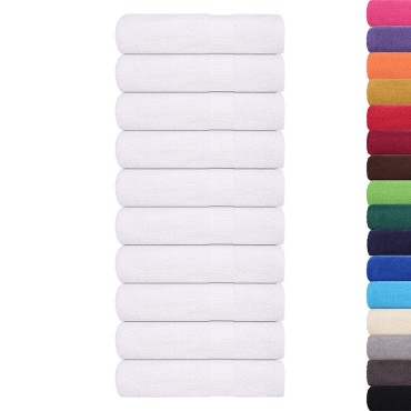 vidaXL Πετσέτες χεριών 10 τεμάχια Λευκό 50x100 cm 360 gsm 100% βαμβάκι