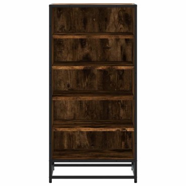 vidaXL Παπουτσοθήκη Καπνιστή Δρυς 48x38x97,5cm Επεξεργασμένο Ξύλο