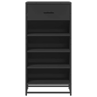 vidaXL Παπουτσοθήκη Μαύρο 48x38x97,5cm από Επεξεργασμένο Ξύλο