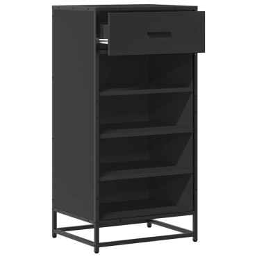 vidaXL Παπουτσοθήκη Μαύρο 48x38x97,5cm από Επεξεργασμένο Ξύλο
