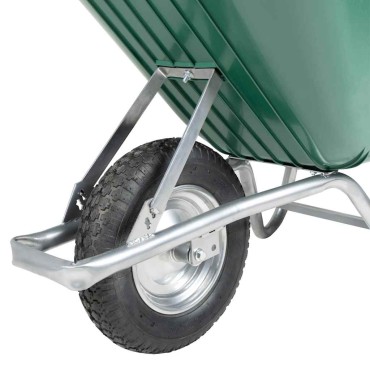 vidaXL Καροτσάκι πράσινο 90 L 150 kg από γαλβανισμένο χάλυβα πλαστικό