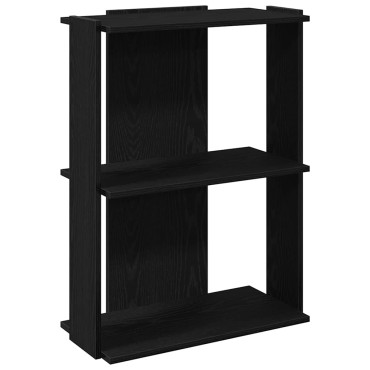 vidaXL Βιβλιοθήκη 3 Επιπέδων Μαύρη 60x30x80cm από Επεξεργ. Ξύλο 1 τεμ.