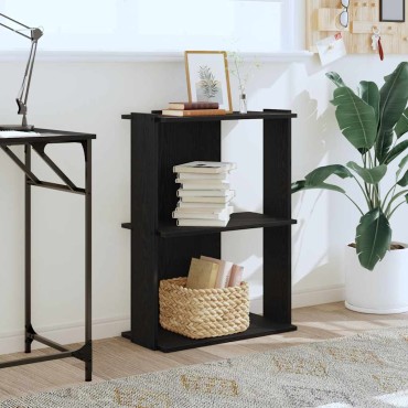 vidaXL Βιβλιοθήκη 3 Επιπέδων Μαύρη 60x30x80cm από Επεξεργ. Ξύλο 1 τεμ.