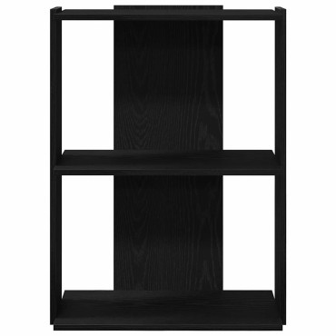 vidaXL Βιβλιοθήκη 3 Επιπέδων Μαύρη 60x30x80cm από Επεξεργ. Ξύλο 1 τεμ.