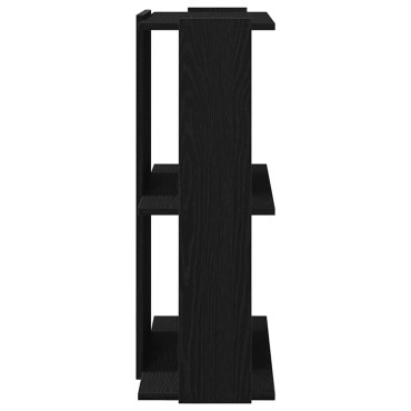 vidaXL Βιβλιοθήκη 3 Επιπέδων Μαύρη 60x30x80cm από Επεξεργ. Ξύλο 1 τεμ.