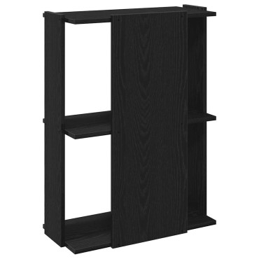 vidaXL Βιβλιοθήκη 3 Επιπέδων Μαύρη 60x30x80cm από Επεξεργ. Ξύλο 1 τεμ.